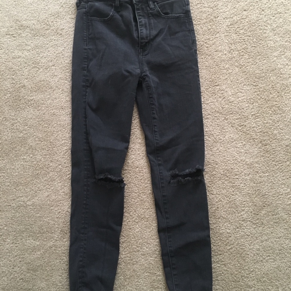 Ripped Faded Black Skinny Jeans